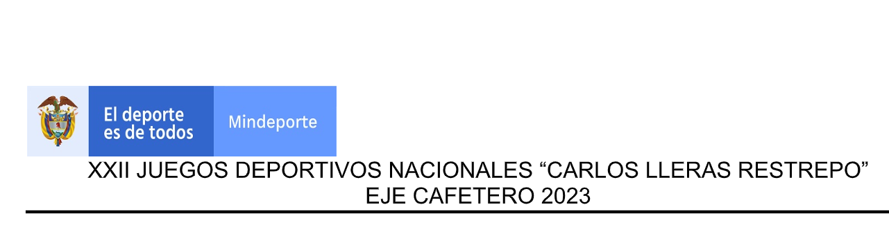 XXII JUEGOS DEPORTIVOS NACIONALES “CARLOS LLERAS RESTREPO” EJE CAFETERO 2023 REGLAMENTO FUTBOL MASCULINO